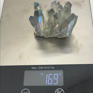 Iridescent Aura Quartz Crystal Cluster - Decorative Home Accent - Blue/Purple